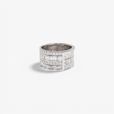 Bague Manhattan or blanc & diamants
