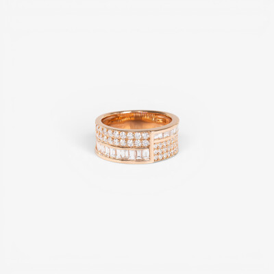 Bague Manhattan or rose & diamants