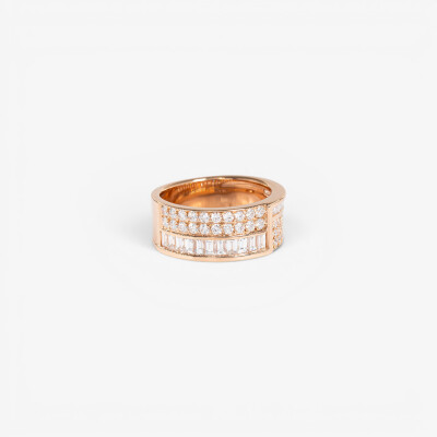 Bague Manhattan or rose & diamants