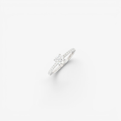 Solitaire Eve or blanc & diamants