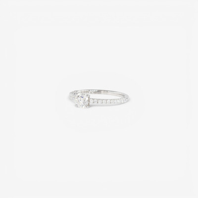 Solitaire Eve or blanc & diamants