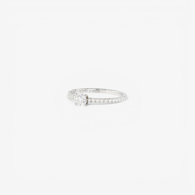 Solitaire Eve or blanc & diamants