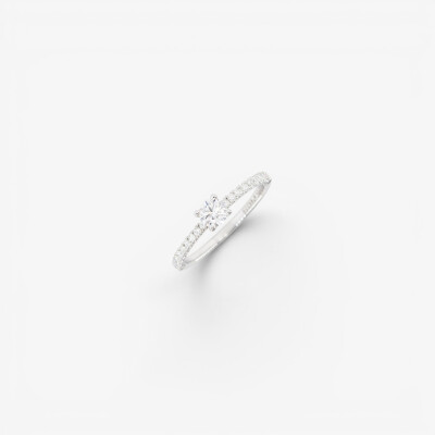 Solitaire Eve or blanc & diamants