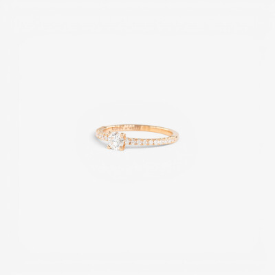 Solitaire Eve or rose & diamants