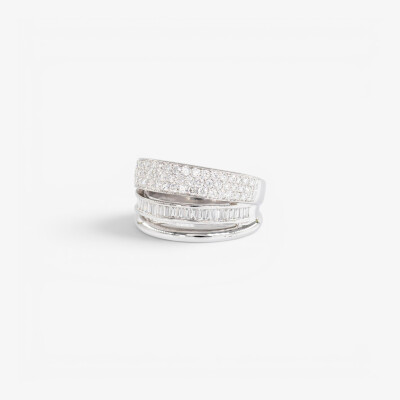 Bague Manhattan or blanc & diamants