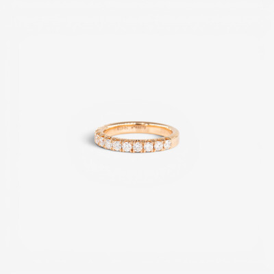 Alliance Elégante demi-tour or rose & diamants