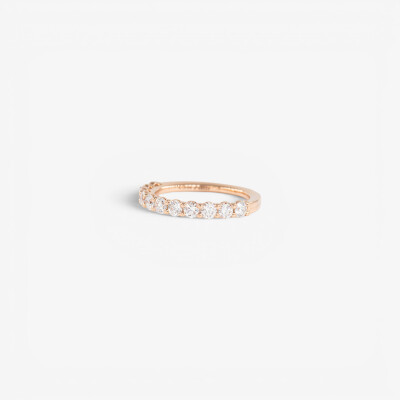 Alliance Moderne demi-tour or rose & diamants