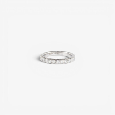 Alliance Elégante demi-tour or blanc & diamants