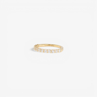 Alliance Moderne demi-tour or jaune & diamants