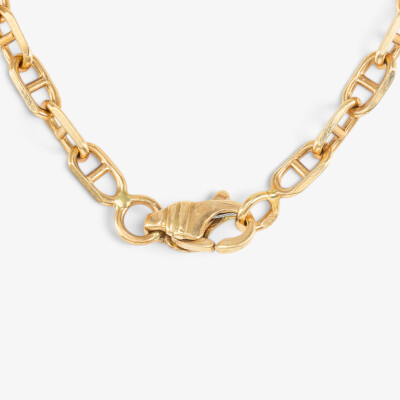 Gourmette or jaune maille marine