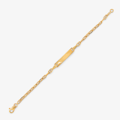 Gourmette or jaune maille marine