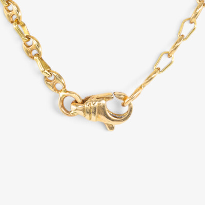 Gourmette or jaune maille marine
