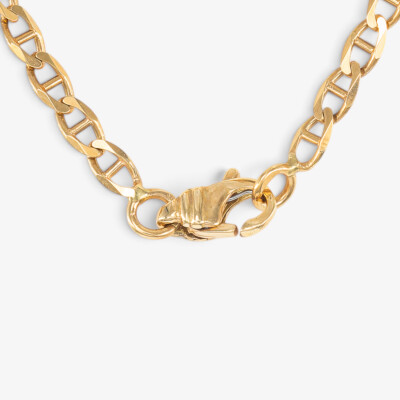 Gourmette or jaune maille marine