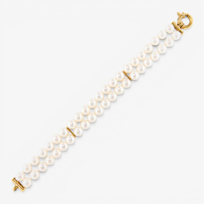 Bracelet or jaune & perles Akoya