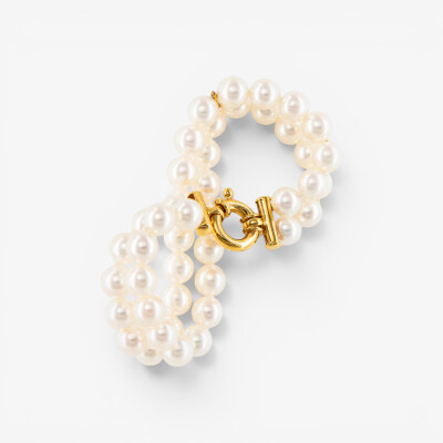 Bracelet or jaune & perles Akoya
