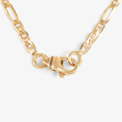 Gourmette or jaune maille marine alternée