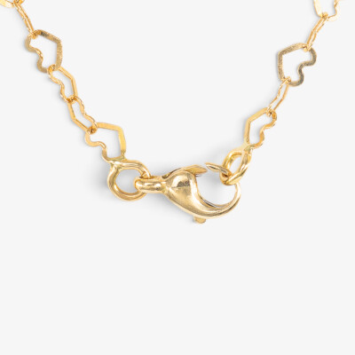 Gourmette or jaune maille cœur