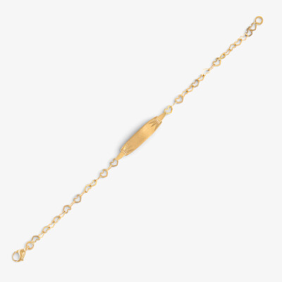 Gourmette or jaune maille cœur