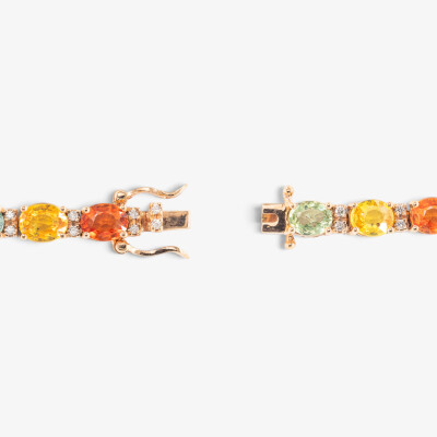Bracelet Arlequin or rose, saphirs & diamants