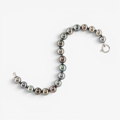 Bracelet or blanc & perles Tahiti