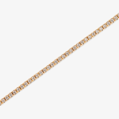 Bracelet Rivière or rose & diamants