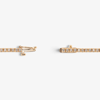 Bracelet Rivière or rose & diamants