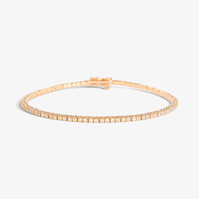 Bracelet Rivière or rose & diamants