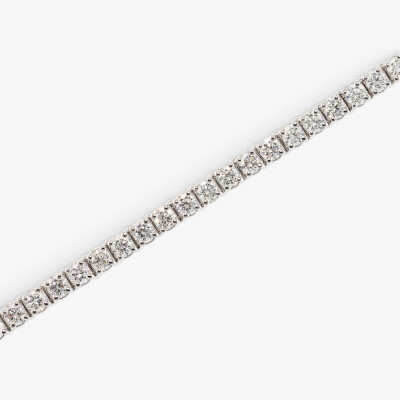 Bracelet Rivière or blanc & diamants