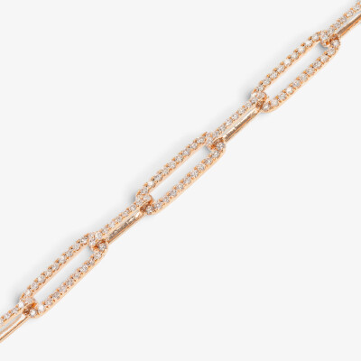 Bracelet Riviera or rose & diamants