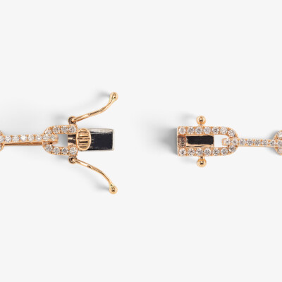 Bracelet Riviera or rose & diamants