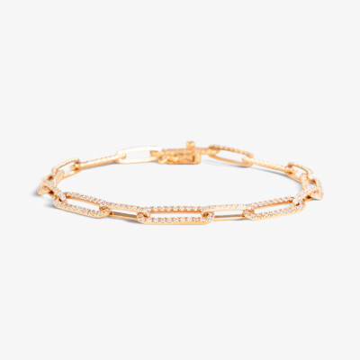 Bracelet Riviera or rose & diamants