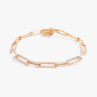 Bracelet Riviera or rose & diamants