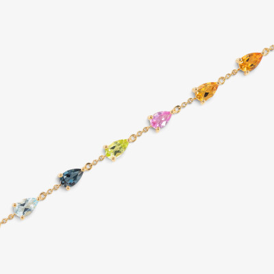 Bracelet India or jaune & pierres fines