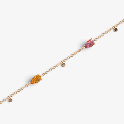 Bracelet India or rose & pierres fines