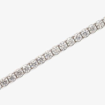 Bracelet Rivière or blanc & diamants