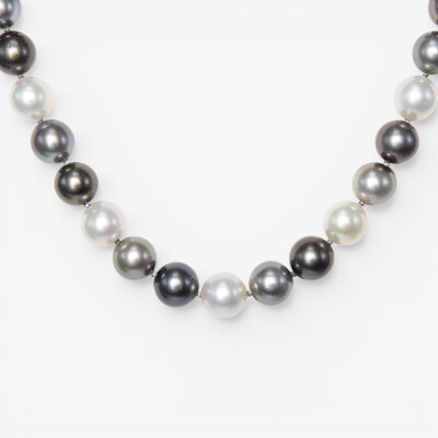 Collier or blanc & perles