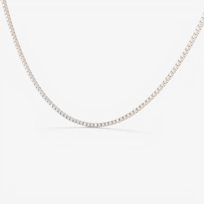 Collier Rivière or blanc & diamants