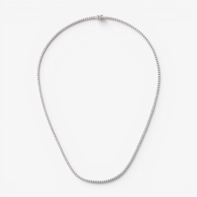 Collier Rivière or blanc & diamants