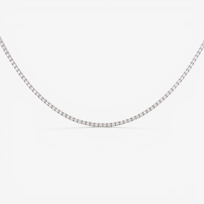 Collier Rivière or blanc & diamants