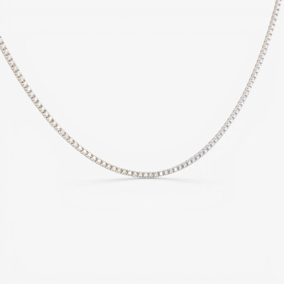 Collier Rivière or blanc & diamants