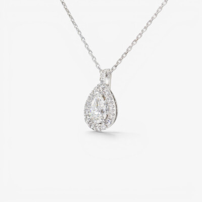 Collier Louis XV or blanc & diamants