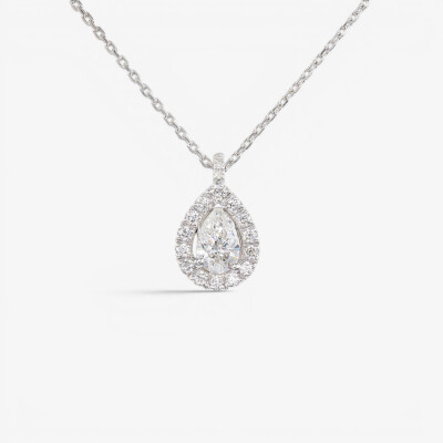 Collier Louis XV or blanc & diamants