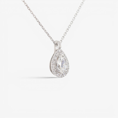 Collier Louis XV or blanc & diamants