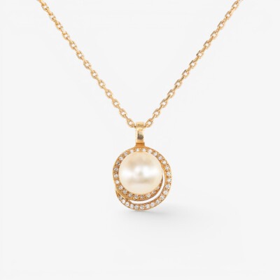 Collier or jaune, perle Gold & diamants
