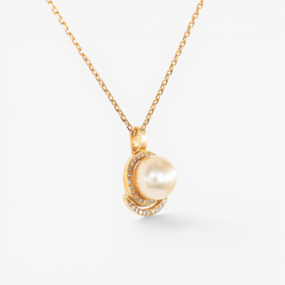 Collier or jaune, perle Gold & diamants