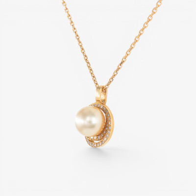 Collier or jaune, perle Gold & diamants
