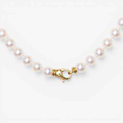 Collier or jaune & perles Akoya