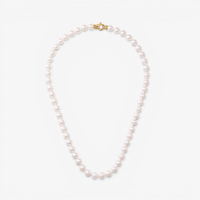 Collier or jaune & perles Akoya