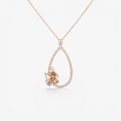 Collier Automne or rose & diamants