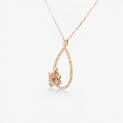 Collier Automne or rose & diamants
